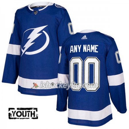 Børn NHL Tampa Bay Lightning Tilpasset Adidas 2017-2018 Blå Authentic